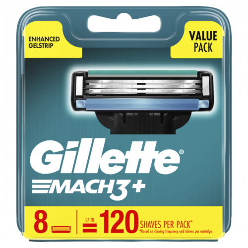 Картріджі для гоління Gillette Mach 3+ 8 шт Картріджі для гоління Gillette Mach 3+ 8 шт